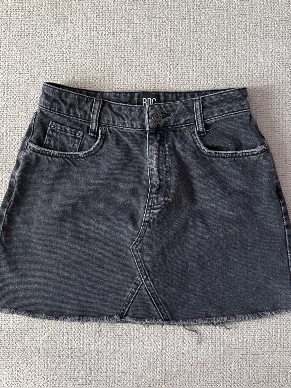 BDG Washed Black Denim Mini Skirt